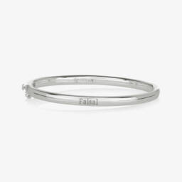 Little Star-Sterling Silver Bangle With Diamond Star | Childrensalon