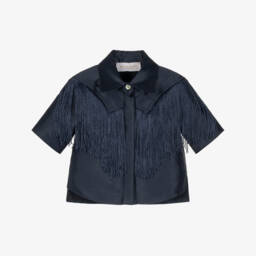 Girls Navy Blue Blouse with Fringing
