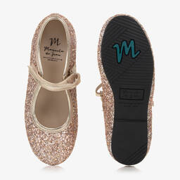 Manuela de Juan-Girls Rose Gold Glitter Shoes | Childrensalon