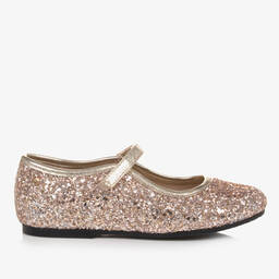 Manuela de Juan-Girls Rose Gold Glitter Shoes | Childrensalon