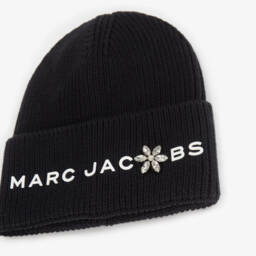 MARC JACOBS-Шапка бини чёрная из хлопкового трикотажа для девочек | Childrensalon