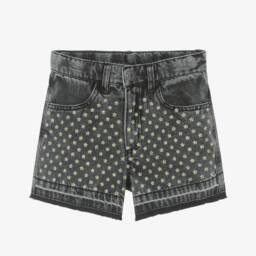 MARC JACOBS-Girls Black Denim Diamanté Shorts | Childrensalon