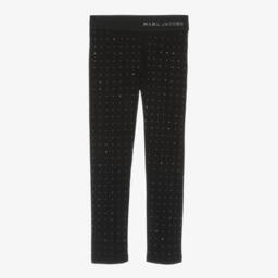 MARC JACOBS-Girls Black Diamanté Leggings | Childrensalon