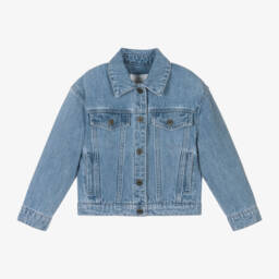 MARC JACOBS-Girls Blue Crystal Denim Jacket | Childrensalon