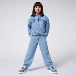 MARC JACOBS-Girls Blue Crystal Denim Jacket | Childrensalon