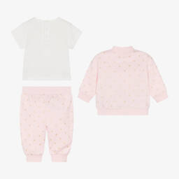 MARC JACOBS-Girls Pink Cotton Tracksuit Set | Childrensalon