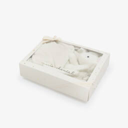 Marie-Chantal-Подарочный комбинезон Ангел кремовый велюровый и игрушка-мышка | Childrensalon