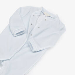 Marie-Chantal-Pale Blue Velour Angel Babygrow & Toy Mouse Gift Set | Childrensalon