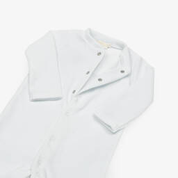 Marie-Chantal-Pale Blue Velour Babygrow & Comforter Gift Set | Childrensalon