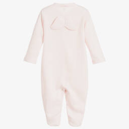 Marie-Chantal-Pale Pink Angel Wings Babygrow | Childrensalon