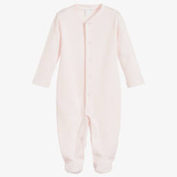Marie-Chantal-Pale Pink Angel Wings Babygrow | Childrensalon