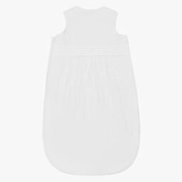 Marie-Chantal-White Cotton Sleeping Bag (68cm) | Childrensalon