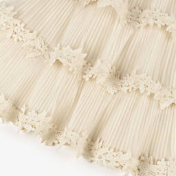 Marlo Kids-فستان ماكسي بطبقات وكسرات لون عاجي | Childrensalon