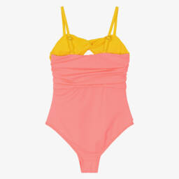 Marlo Kids-Girls Pink & Yellow Twisty Swimsuit | Childrensalon
