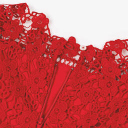 Marlo Kids-فستان دانتيل لون أحمر | Childrensalon