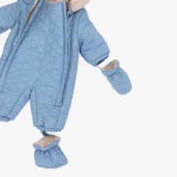 Mayoral Newborn-Baby Boys Blue Quilted Snowsuit | Childrensalon