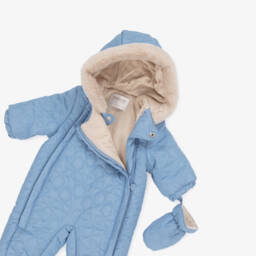 Mayoral Newborn-Baby Boys Blue Quilted Snowsuit | Childrensalon