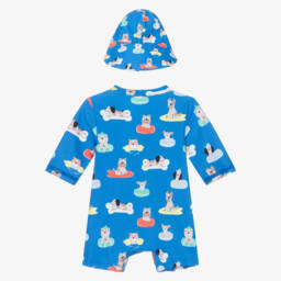 Mayoral Newborn-Baby Boys Blue Sunsuit Set (UPF40+) | Childrensalon