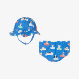 Mayoral Newborn-Baby Boys Blue Swim Pants Set (UPF40+) | Childrensalon