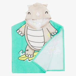 Mayoral-Baby Boys Green Dinosaur Poncho Towel | Childrensalon