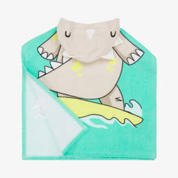 Mayoral-Baby Boys Green Dinosaur Poncho Towel | Childrensalon