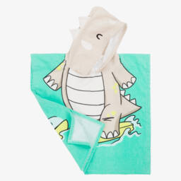 Mayoral-Baby Boys Green Dinosaur Poncho Towel | Childrensalon