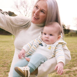 Mayoral Newborn-Baby Boys Green & Ivory Cotton Dinosaur Tracksuit Set | Childrensalon