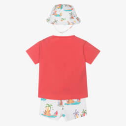 Mayoral Newborn-Baby Boys Red & Ivory Toucan Beach Set | Childrensalon