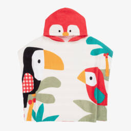 Mayoral Newborn-Baby Boys Red Striped Cotton Poncho Towel | Childrensalon