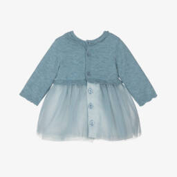Mayoral Для новорожденных-Baby Girls Blue Knit & Tulle Dress | Childrensalon