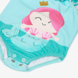 Mayoral Newborn-Baby Girls Blue Mermaid Swimsuit Set (UPF40+) | Childrensalon