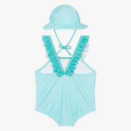 Mayoral Newborn-Baby Girls Blue Mermaid Swimsuit Set (UPF40+) | Childrensalon