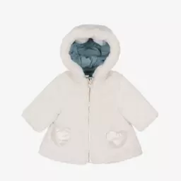 Mayoral Newborn-Baby Girls Blue Reversible Coat | Childrensalon