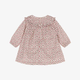 Mayoral Newborn-Baby Girls Ivory & Red Floral Print Velveteen Dress  | Childrensalon