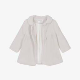 Mayoral Для новорожденных-Пальто кремовое пушистое для малышек | Childrensalon