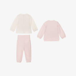 Mayoral Newborn-Baby Girls Pink Cotton Bunny Tracksuit Set | Childrensalon