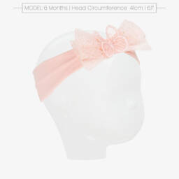 Mayoral-Baby Girls Pink Cotton Butterfly Headband | Childrensalon