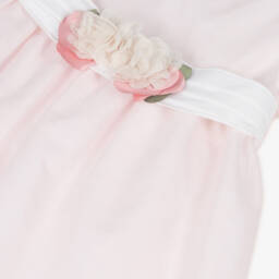 Mayoral Newborn-Baby Girls Pink Dress with Ivory Belt | Childrensalon