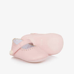 Baby Girls Pink Faux Leather Pre-Walkers