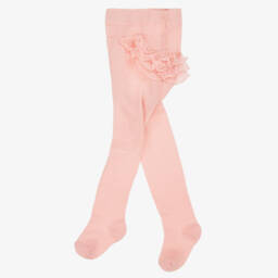 Mayoral Newborn-Baby Girls Pink Lace Ruffle Tights | Childrensalon