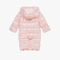 Mayoral Newborn-Baby Girls Pink Sheen Padded Snowsuit | Childrensalon