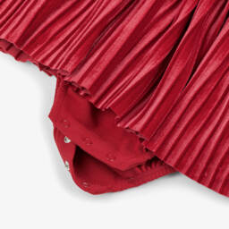 Mayoral Newborn-Baby Girls Red Jersey & Velvet Pleated Dress | Childrensalon