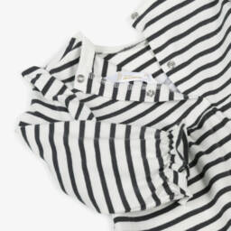 Mayoral Newborn-Baby Girls White & Black Striped Cotton Top | Childrensalon
