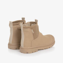 Mayoral-Beige Faux Leather Chelsea Boots | Childrensalon