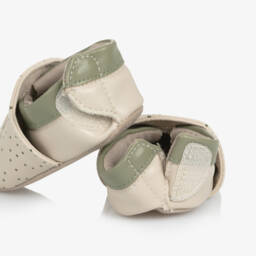 Mayoral Newborn-Beige Faux Leather Zebra Pre-Walker Shoes | Childrensalon