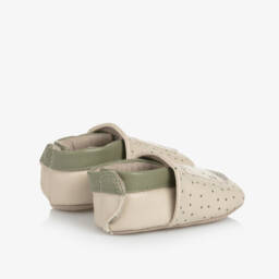 Mayoral Newborn-Beige Faux Leather Zebra Pre-Walker Shoes | Childrensalon