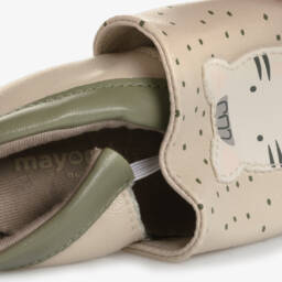 Mayoral Newborn-Beige Faux Leather Zebra Pre-Walker Shoes | Childrensalon