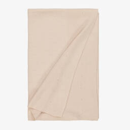 Mayoral Newborn-Beige Knitted Cotton Blanket (89cm) | Childrensalon