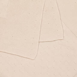 Mayoral Newborn-Beige Knitted Cotton Blanket (89cm) | Childrensalon