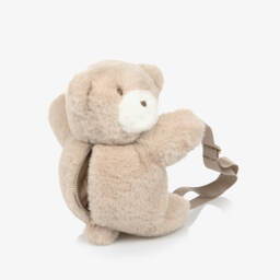 Mayoral-Beige Plush Teddy Bear Backpack (32cm) | Childrensalon